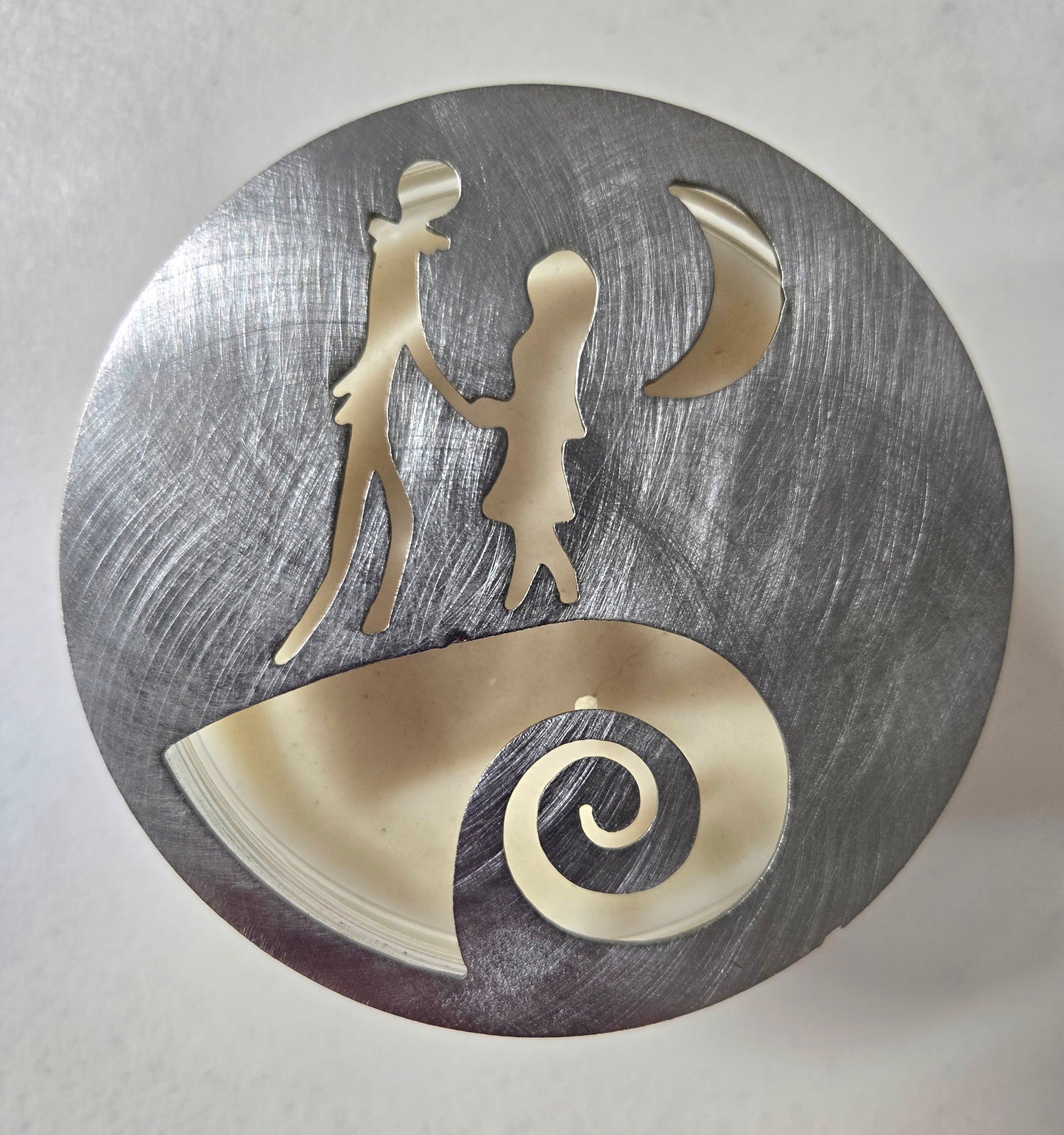 Jack & Sally Inspired Candle Topper – Spiral Hill Design