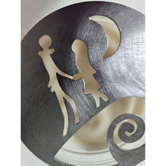 Jack & Sally Inspired Candle Topper – Spiral Hill Design