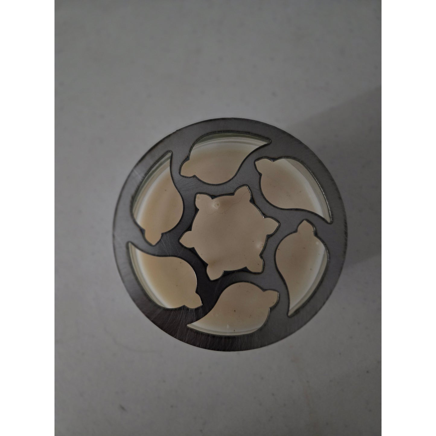 Coastal Leaf Metal Candle Topper | Nautical Ocean Jar Candle Lid