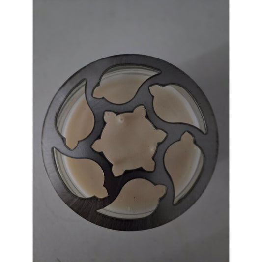 Coastal Leaf Metal Candle Topper | Nautical Ocean Jar Candle Lid