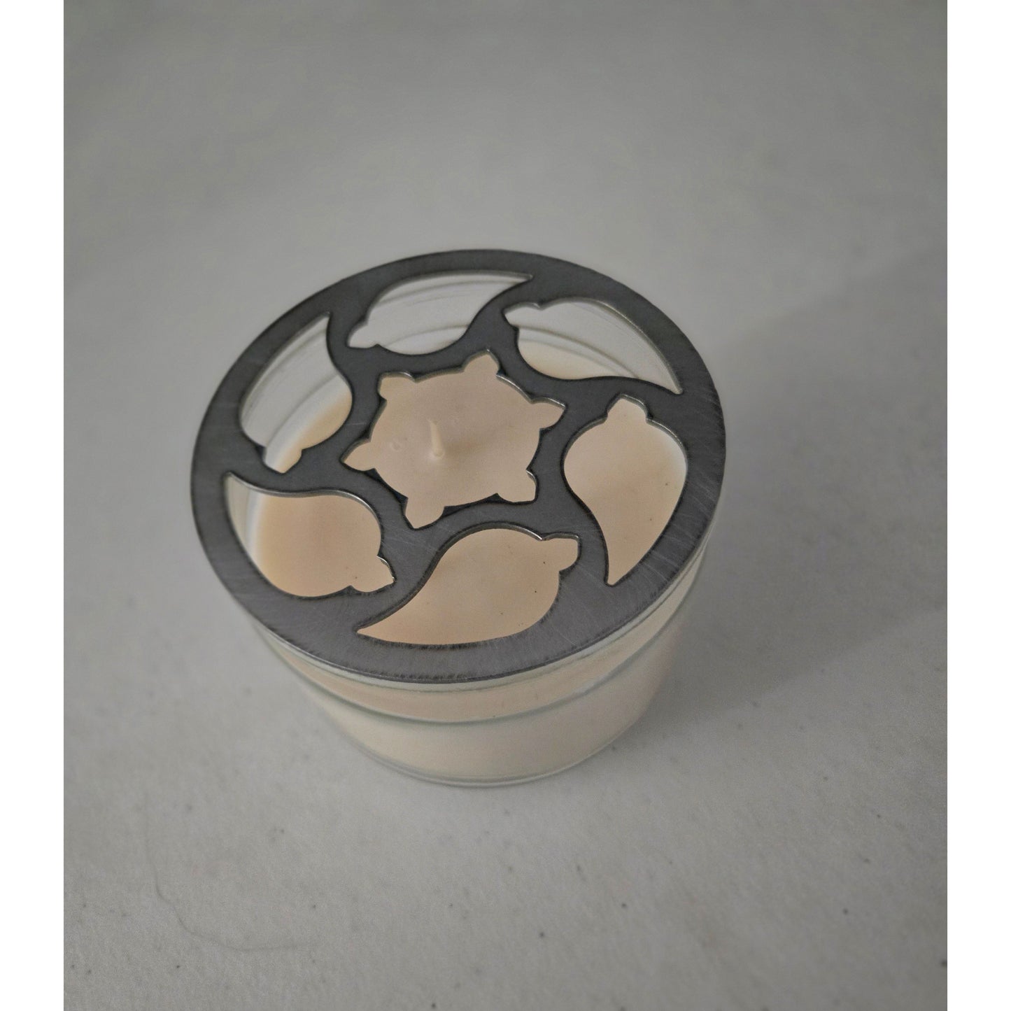 Coastal Leaf Metal Candle Topper | Nautical Ocean Jar Candle Lid