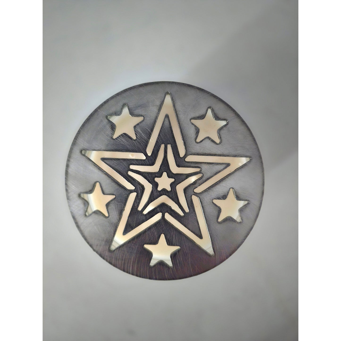 Rustic Star Candle Topper – Metal Jar Candle Lid with Layered Stars – Farmhouse, Country, and Western Candle Décor