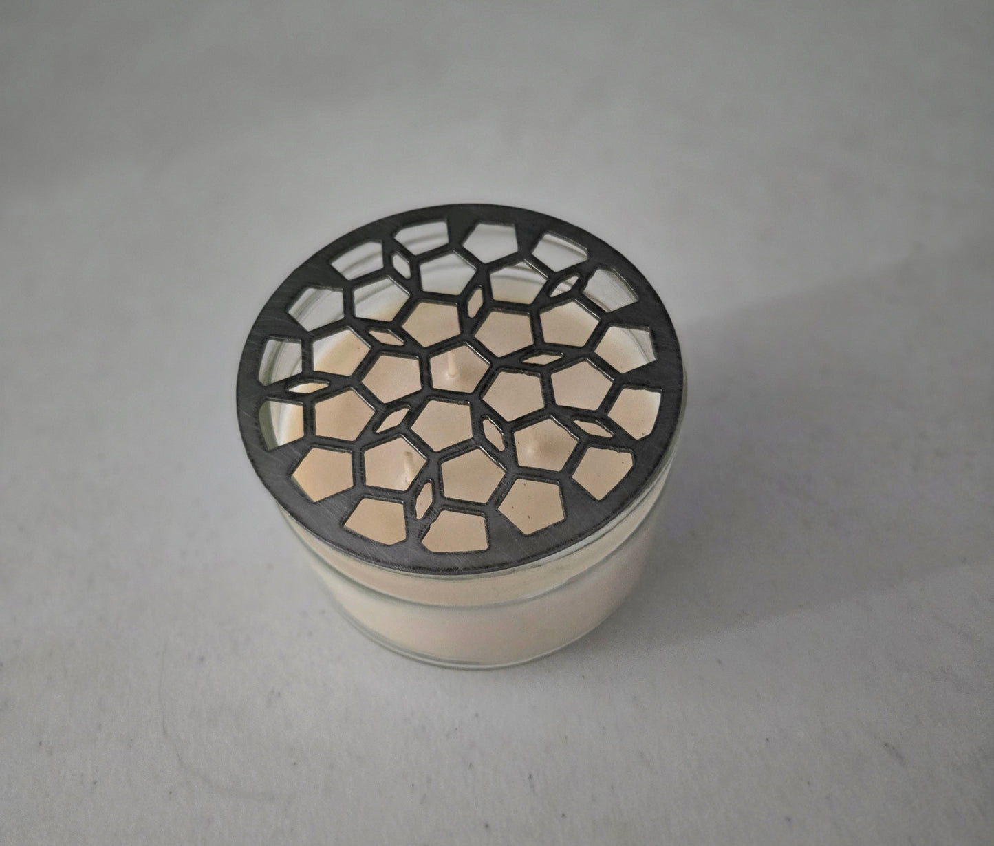HexaGlow Candle Topper – Modern Geometric Jar Candle Accessory