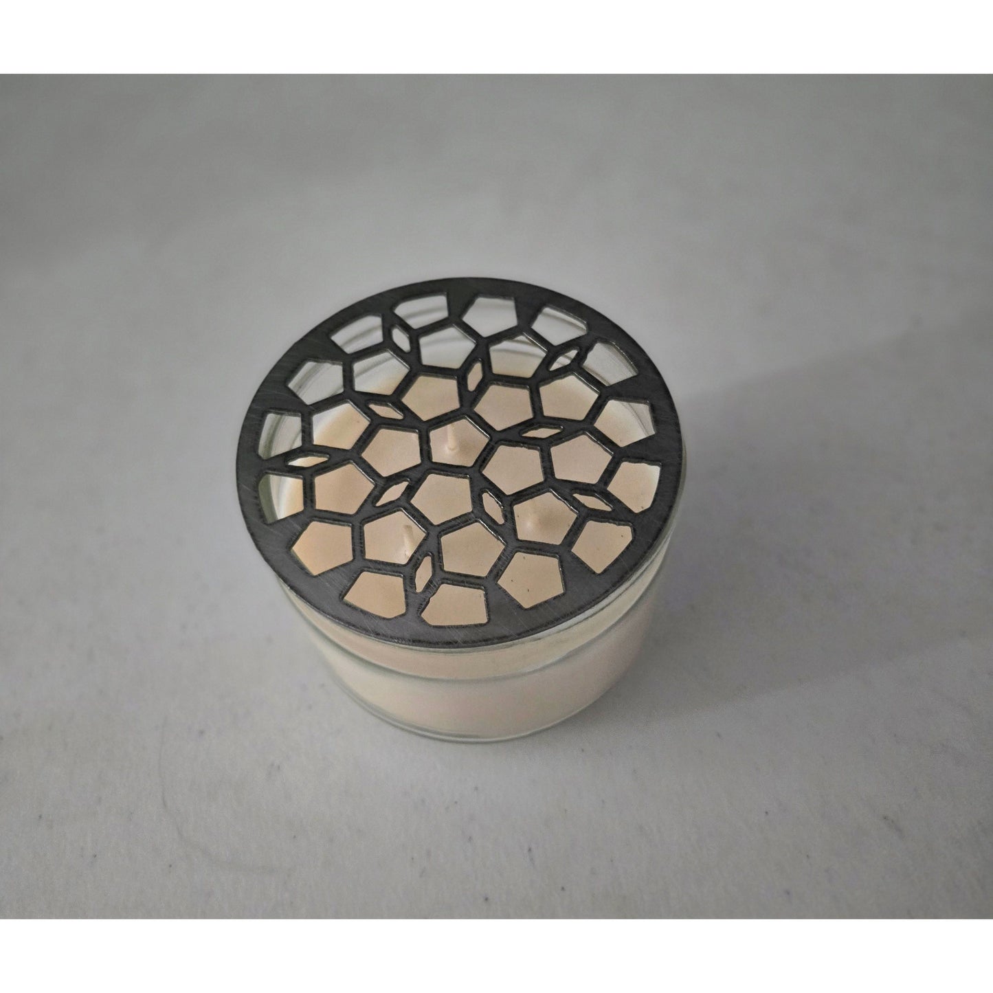 Geometric Honeycomb Candle Topper – Modern Geometric Jar Candle Accessory