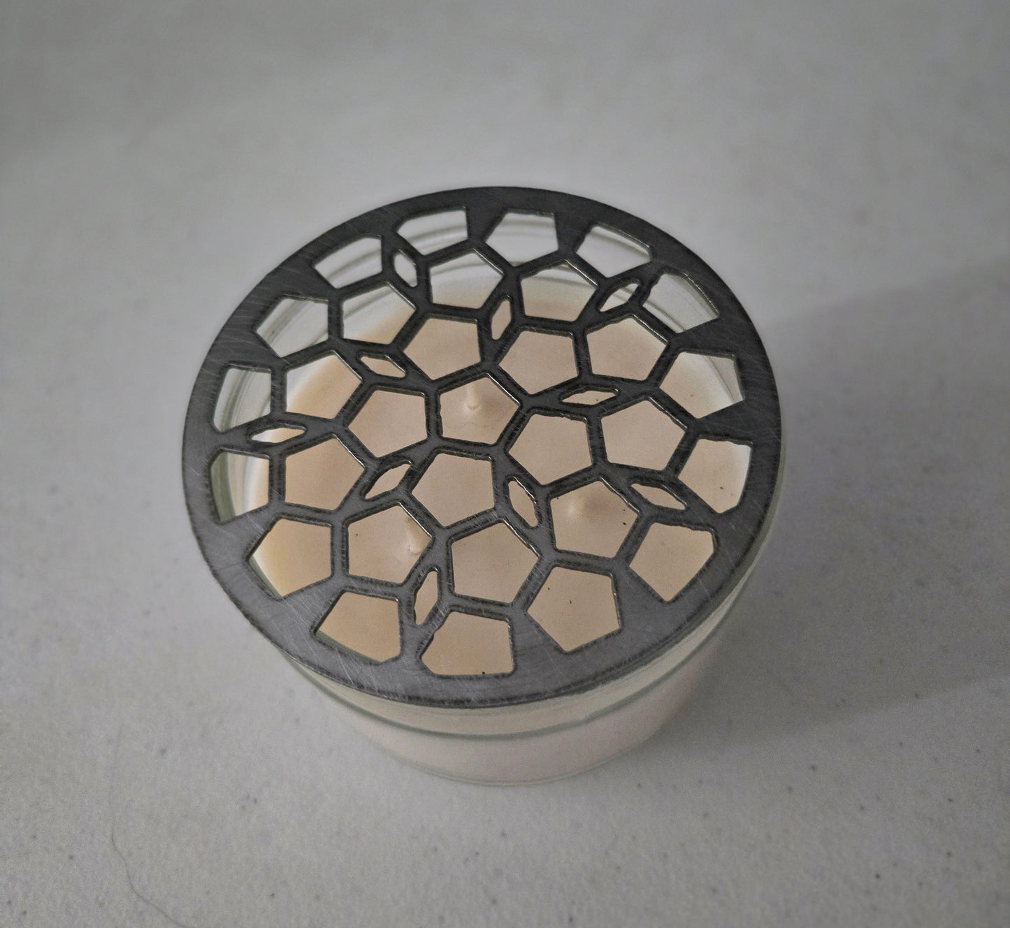 HexaGlow Candle Topper – Modern Geometric Jar Candle Accessory