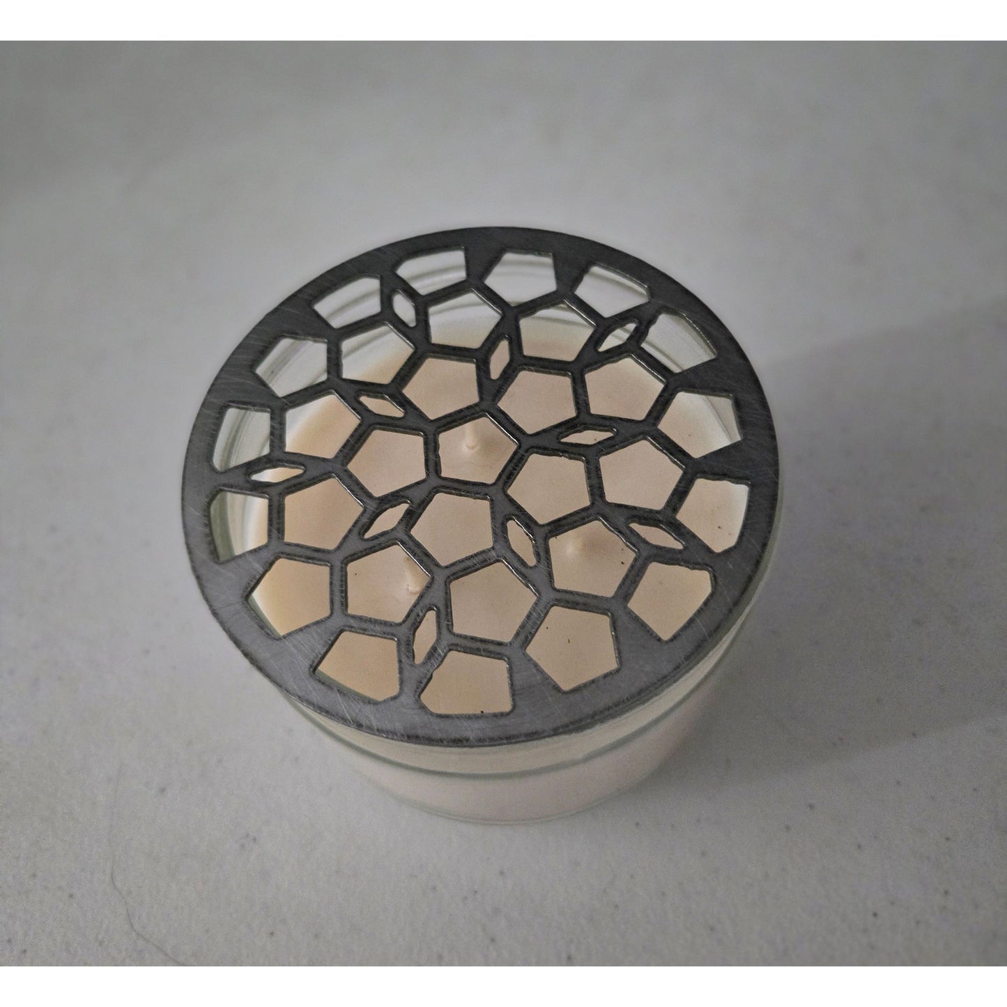 Geometric Honeycomb Candle Topper – Modern Geometric Jar Candle Accessory