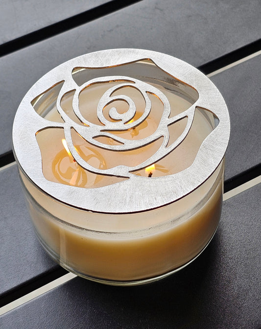 Elegant Rose Candle Topper – Unique Wedding & Home Decor