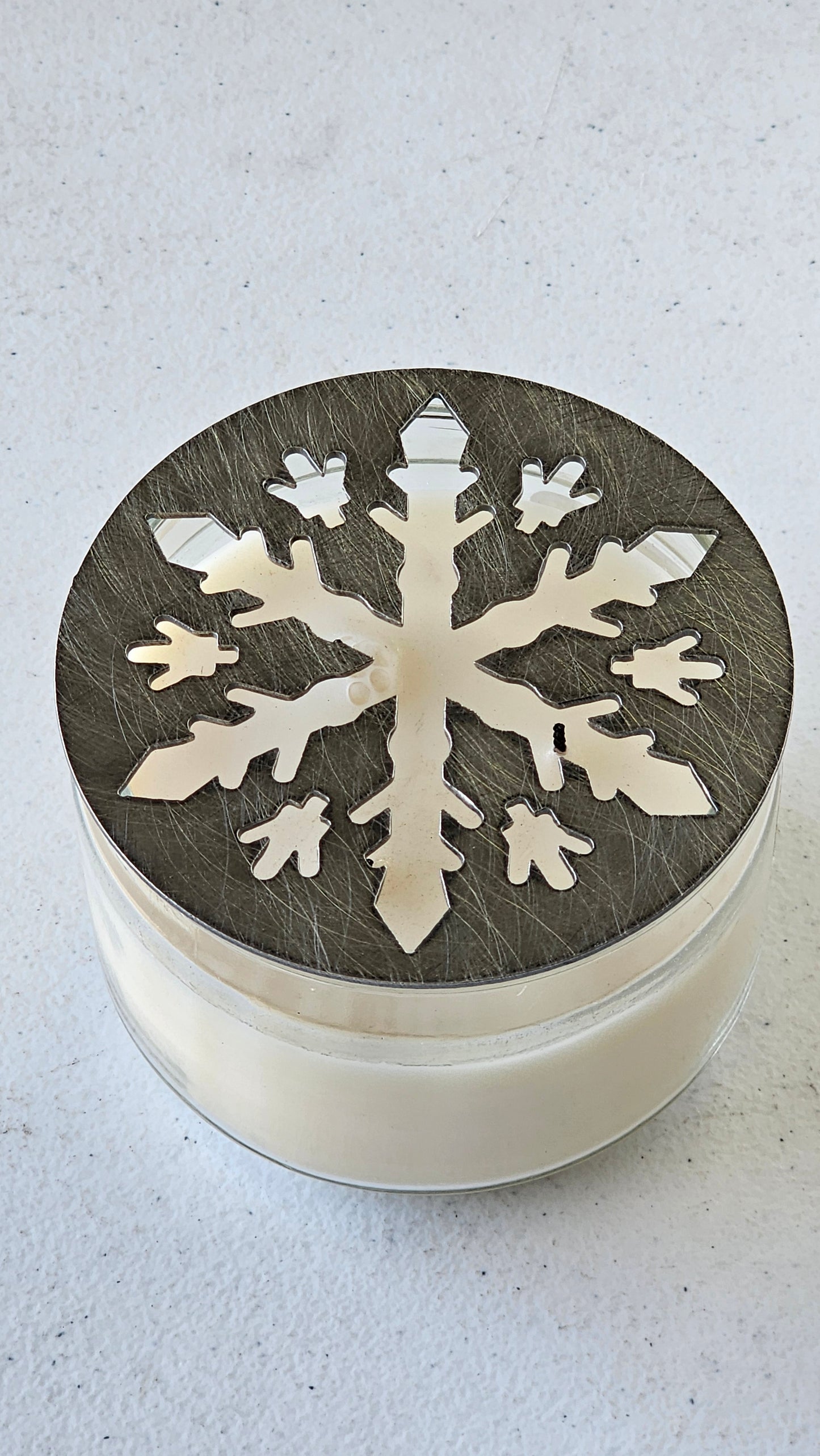 Winter Snowflake Candle Topper