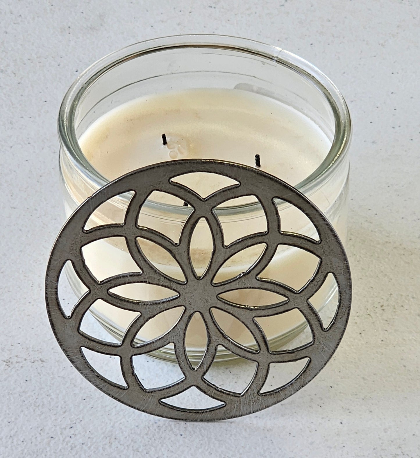 Sacred Geometry Candle Topper Lid – Lotus Mandala Design