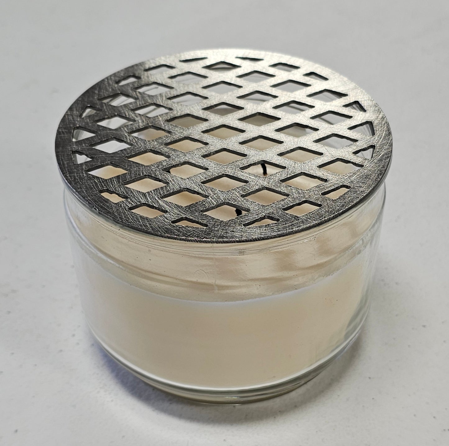 Diamond Lattice Metal Candle Topper – Geometric Jar Candle Accessory