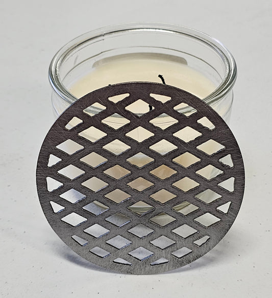 Diamond Lattice Metal Candle Topper – Geometric Jar Candle Accessory