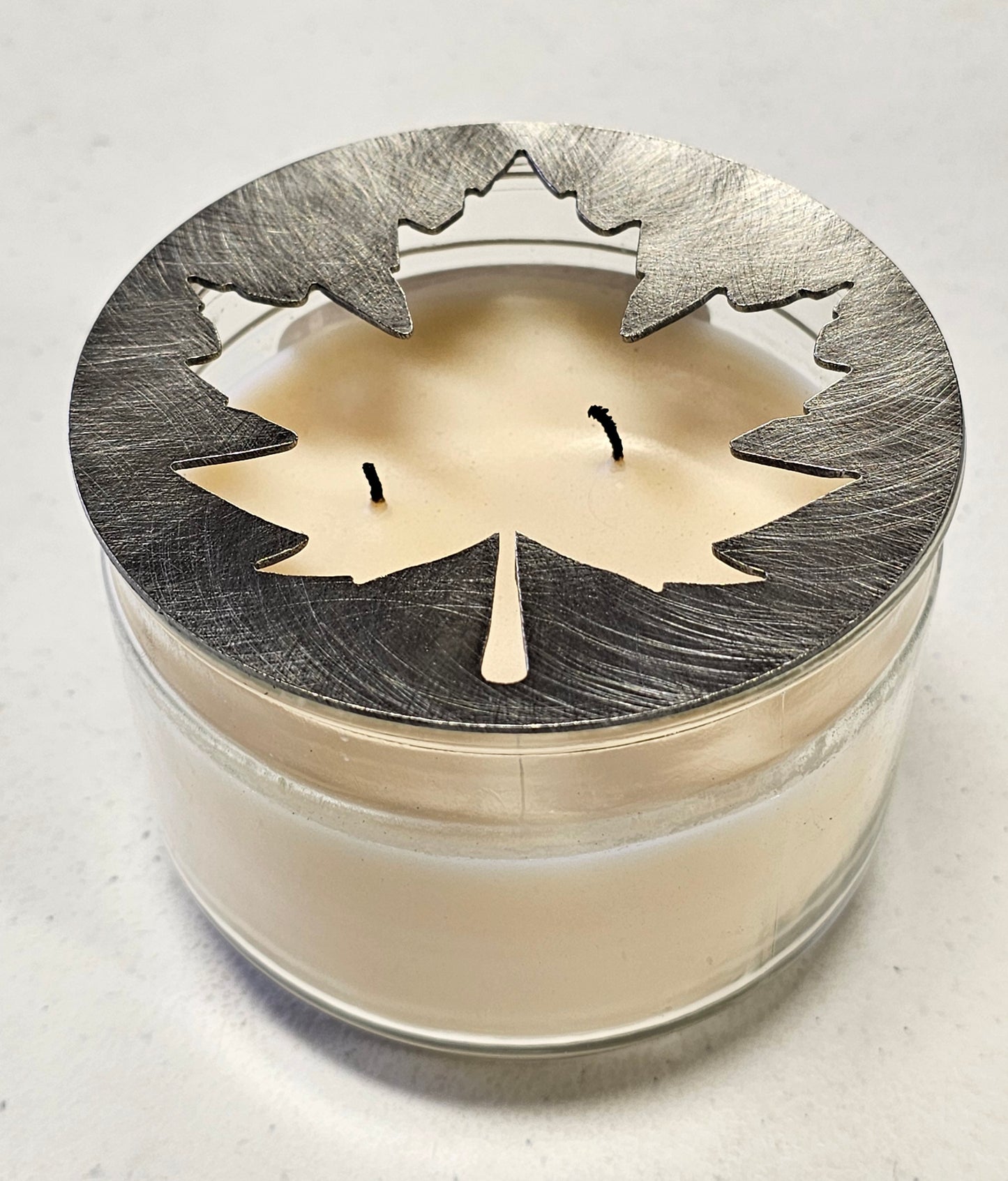 Maple Leaf Candle Topper – Metal Autumn Jar Candle Lid | Fall Candle Accessory | Maple Leaf Decor