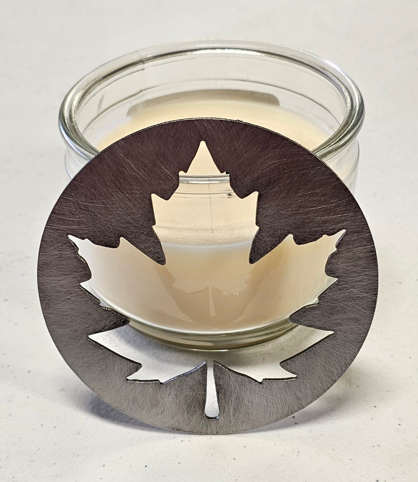 Maple Leaf Candle Topper – Metal Autumn Jar Candle Lid | Fall Candle Accessory | Maple Leaf Decor