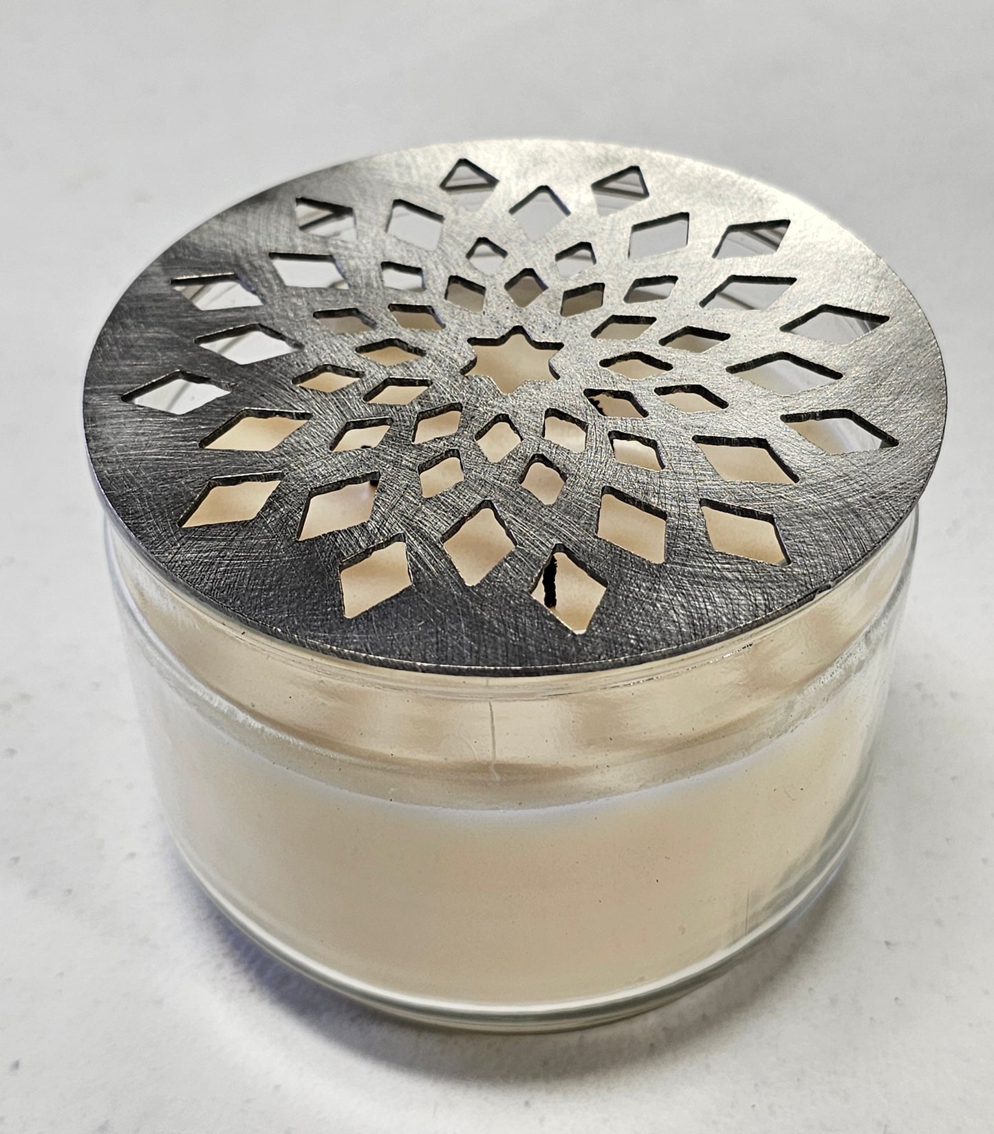 Starburst Candle Topper – Metal Jar Candle Lid Cover, Decorative Candle Accessory