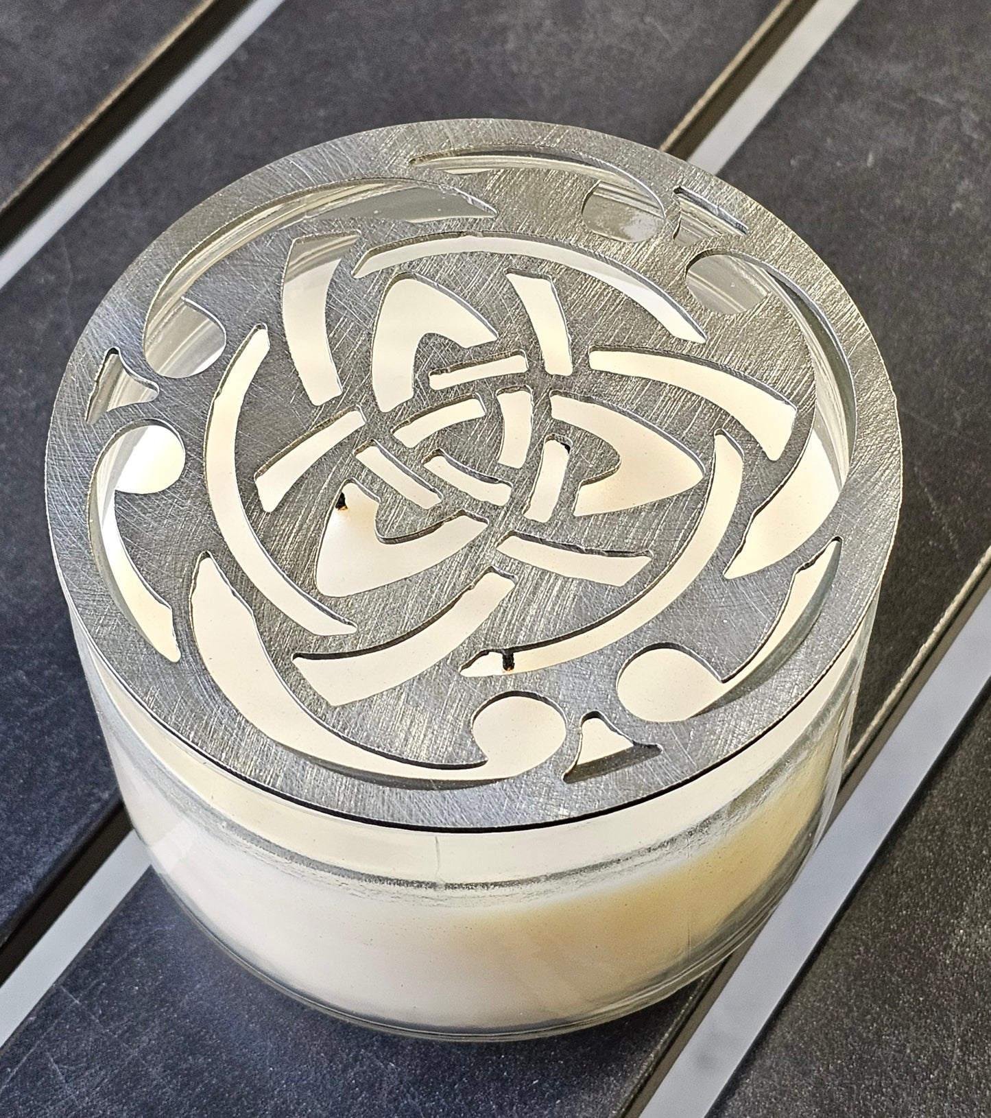 Celtic Candle Topper Lid – Decorative Metal or Black Ceramic Candle Cover, Multiple Sizes, Gift for Candle Lovers