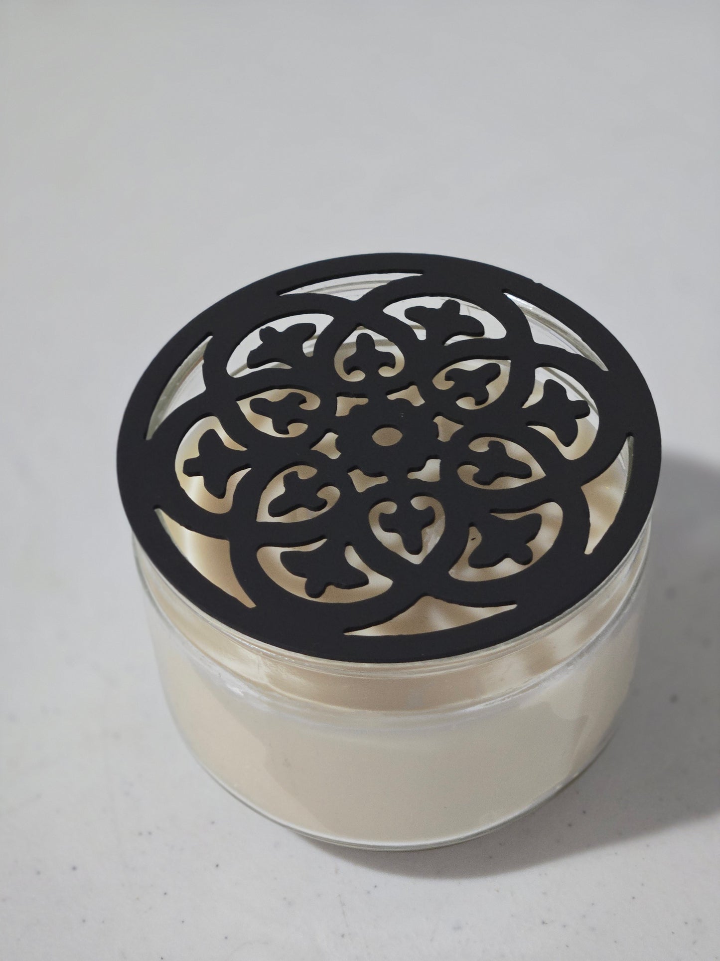 Celestial Mandala Candle Topper – Decorative Metal Candle Lid for Even Burn – Prevents Tunneling – Boho Spiritual Jar Candle Cover – Ornate Metal Candle Lid