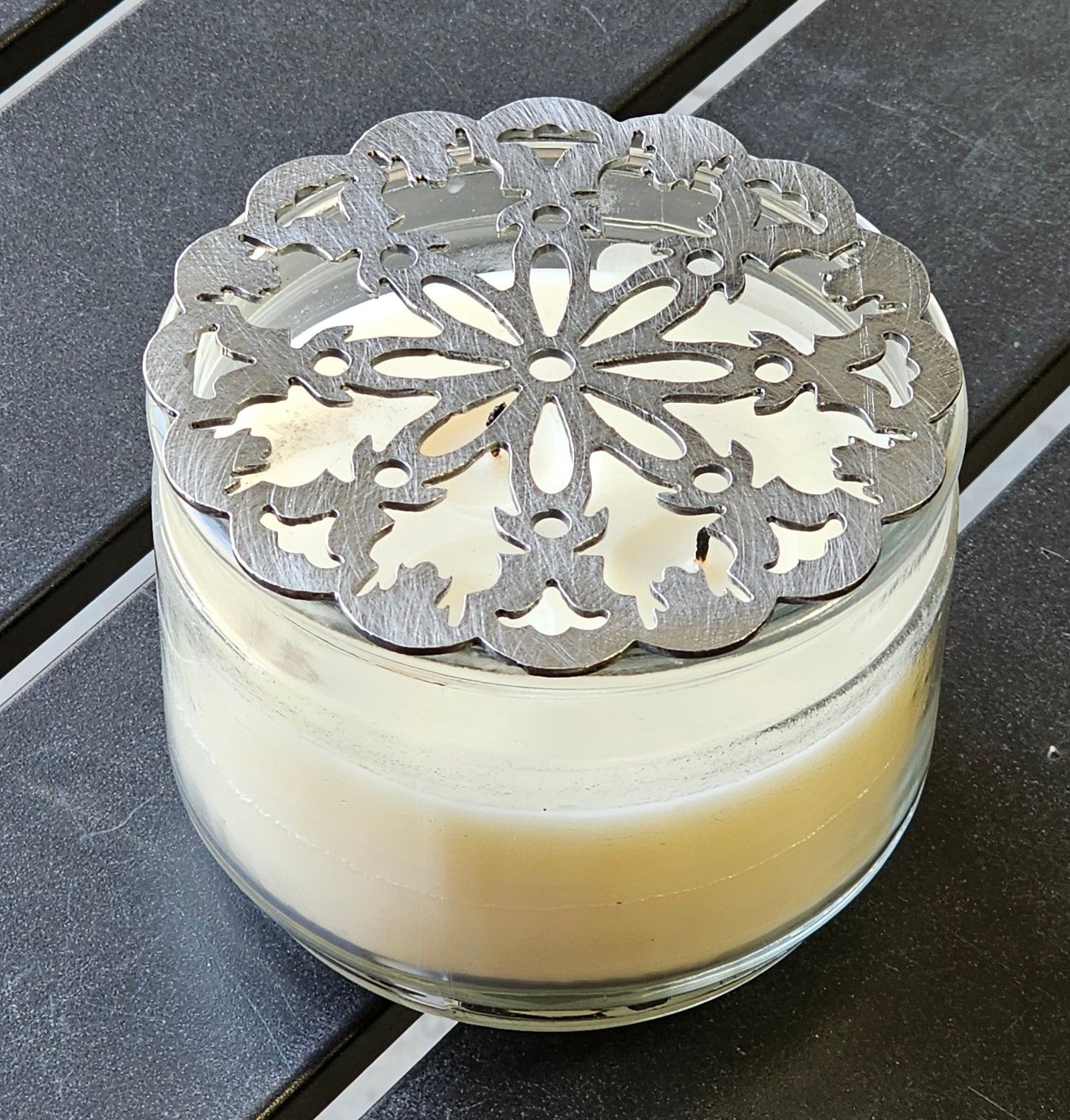 Ironcrest Candle Topper – Metal Candle Accessory for Jar Candles