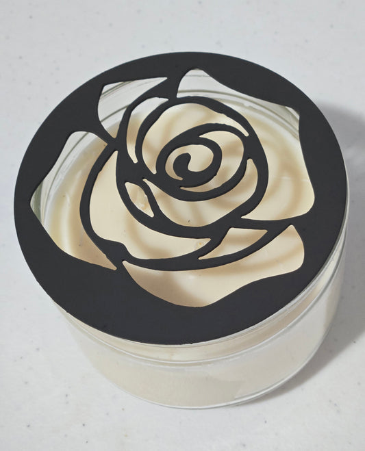 Elegant Rose Candle Topper – Metal Candle Lid for Even Burn – Prevents Tunneling – Floral Jar Candle Cover – Unique Wedding & Home Decor