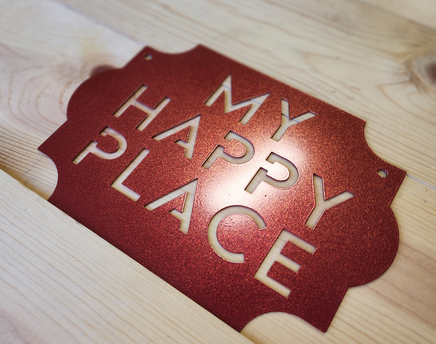 My Happy Place Metal Wall Sign – Rustic Home or Garden Decor