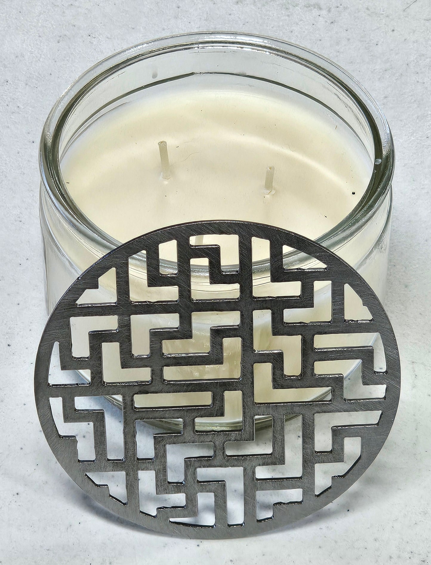 Puzzle Candle Topper – Metal Maze Candle Cover for Even Burn & Reduced Tunneling