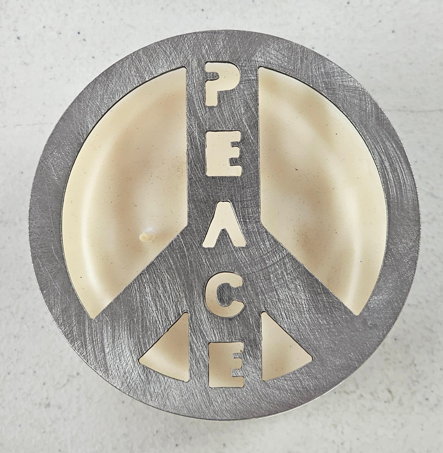 Peace Sign Candle Topper | Decorative Metal Candle Topper for Jar Candles