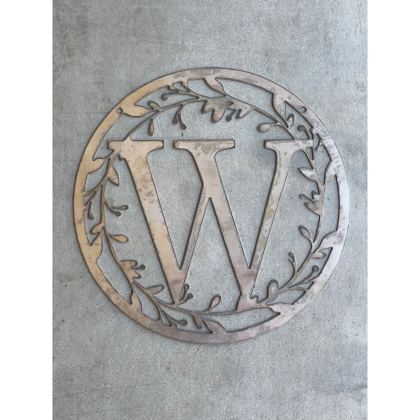 Personalized Monogram Metal Sign 24" – Custom Family Initial Wall Decor