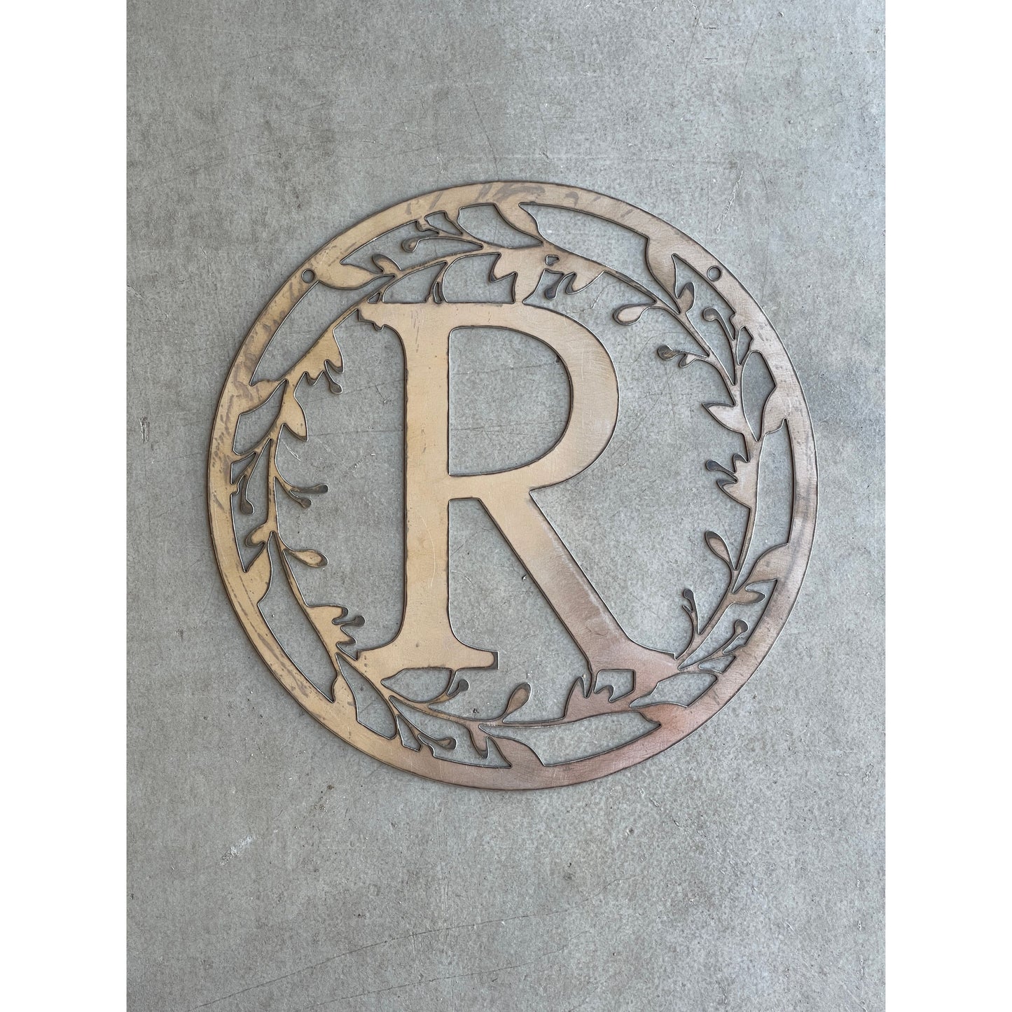 Personalized Monogram Metal Sign 24" – Custom Family Initial Wall Decor