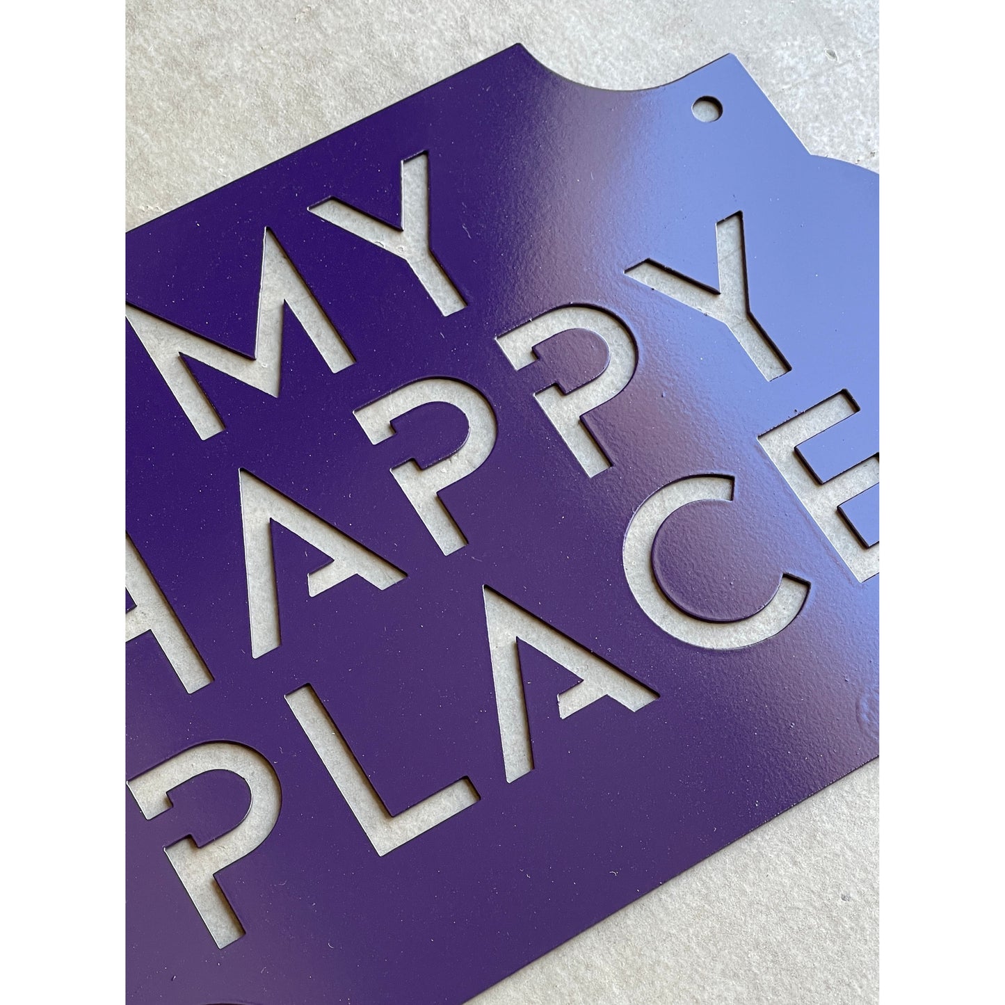 My Happy Place Metal Wall Sign – Rustic Home or Garden Decor