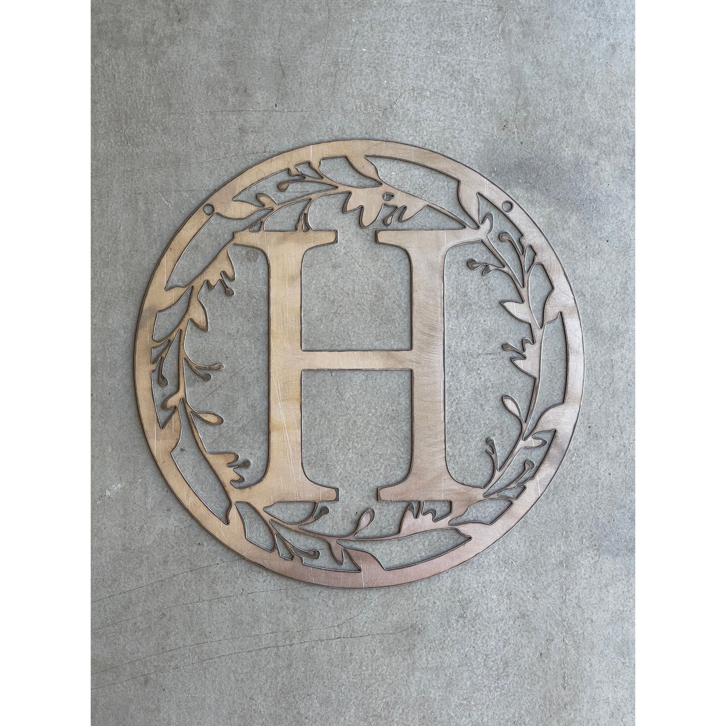 Personalized Monogram Metal Sign 24" – Custom Family Initial Wall Decor