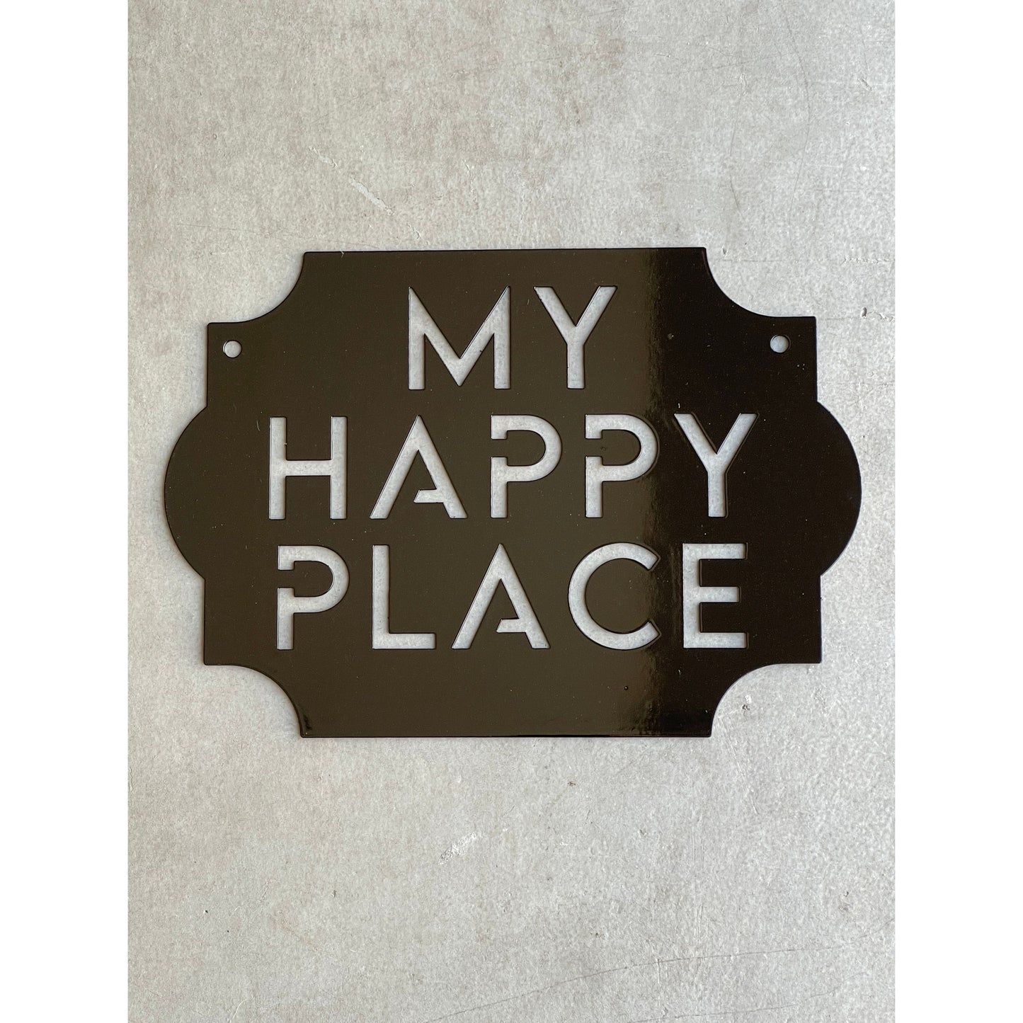 My Happy Place Metal Wall Sign – Rustic Home or Garden Decor