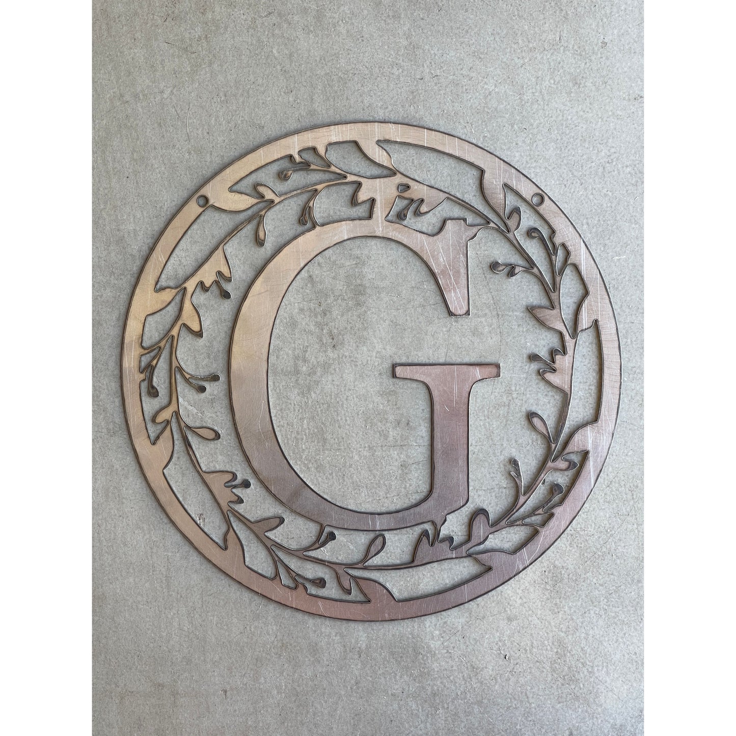 Personalized Monogram Metal Sign 24" – Custom Family Initial Wall Decor