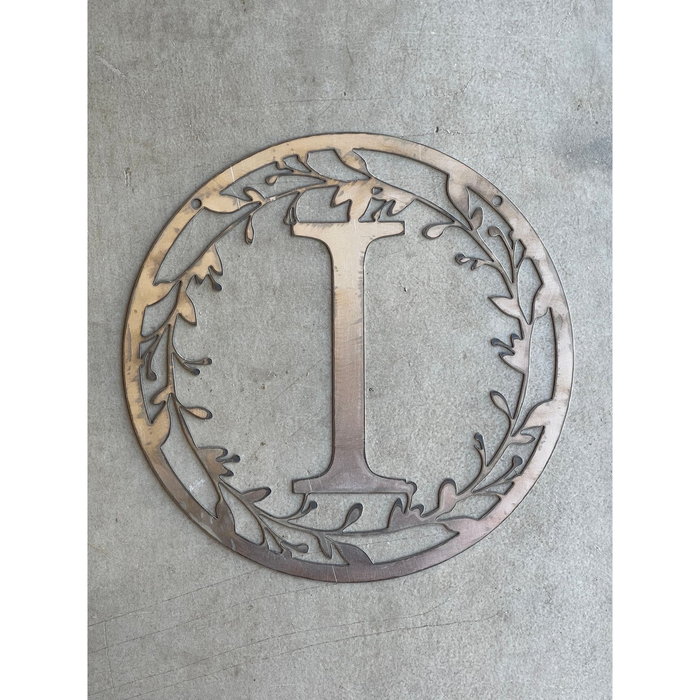 Personalized Monogram Metal Sign 24" – Custom Family Initial Wall Decor