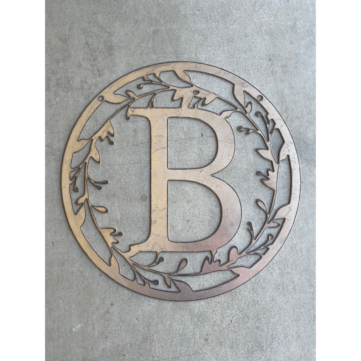 Personalized Monogram Metal Sign 24" – Custom Family Initial Wall Decor