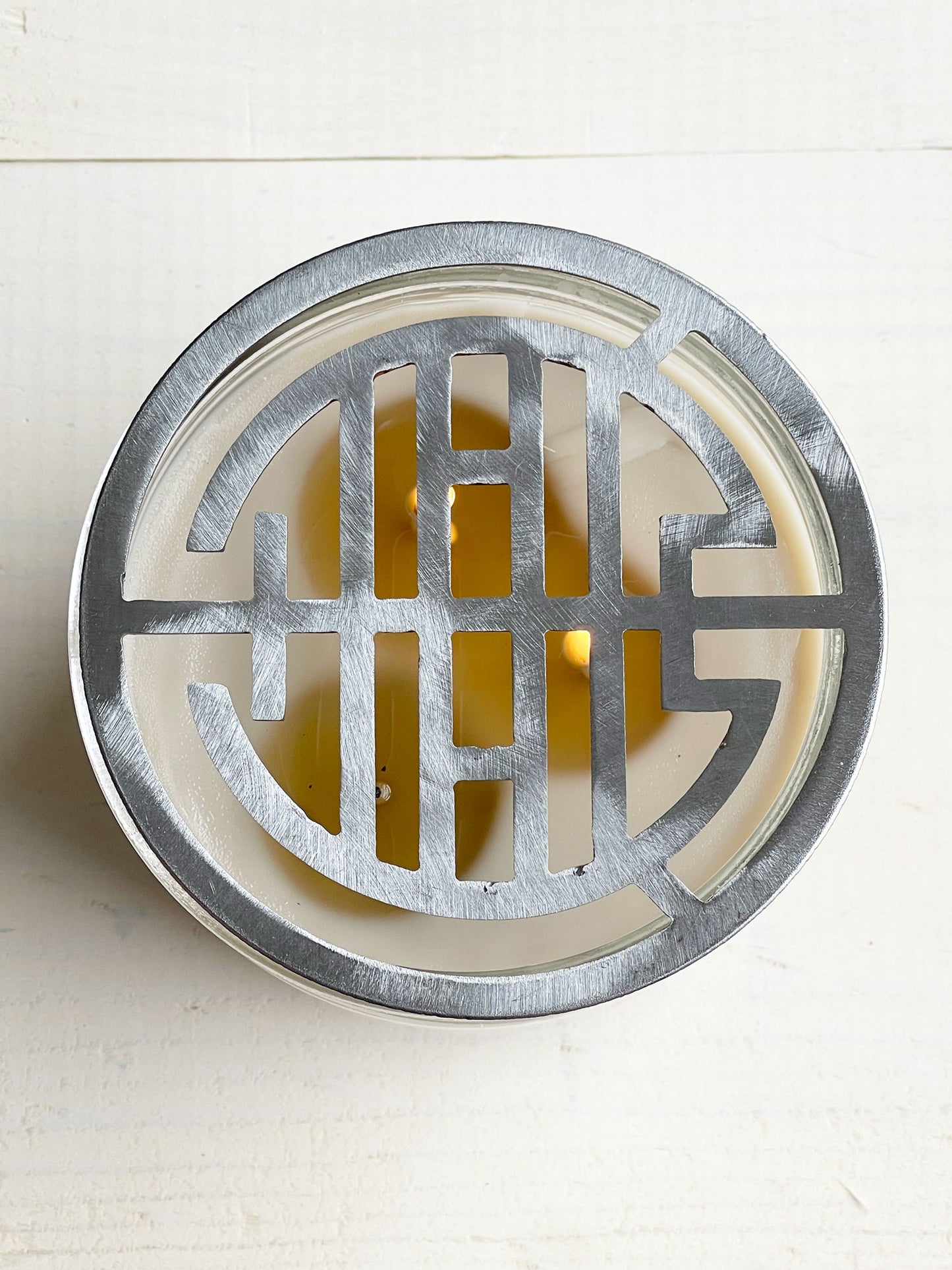 Metal Candle Topper - Abstract Pattern - 4"