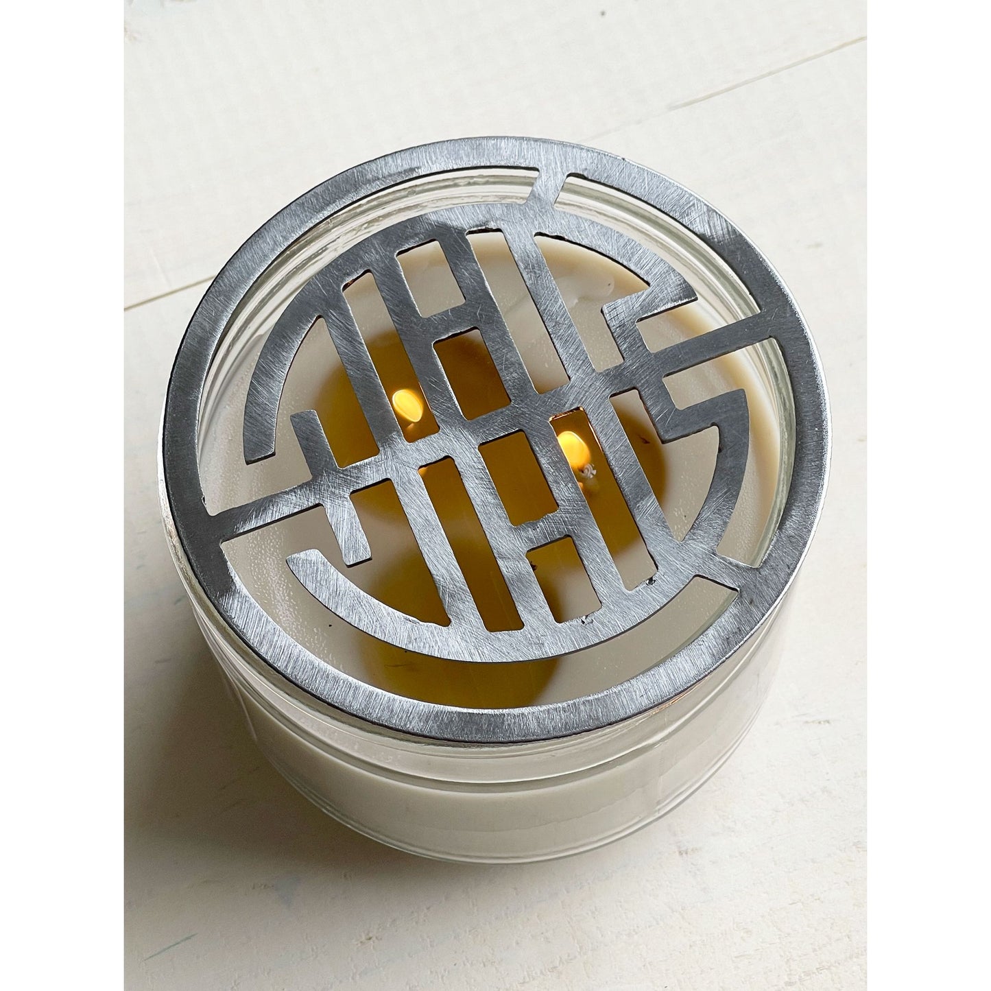 Zen Harmony Metal Candle Topper – Modern Jar Candle Lid