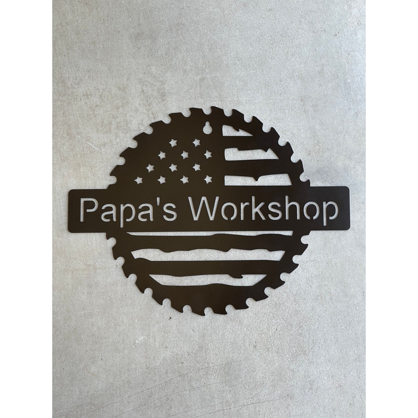 Papa's, Grandpas & Custom Workshop Metal Sign 12" Custom Options