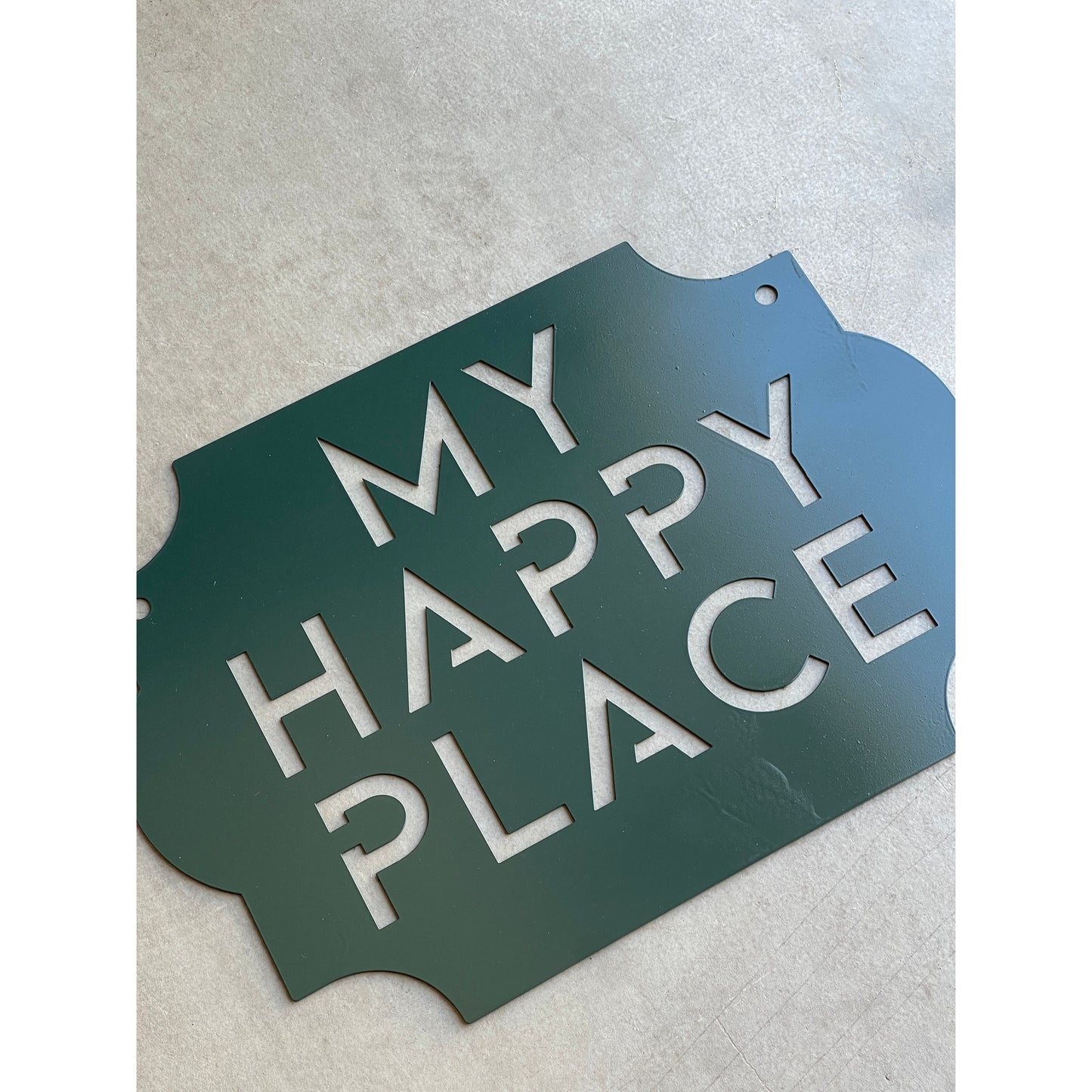 My Happy Place Metal Wall Sign – Rustic Home or Garden Decor