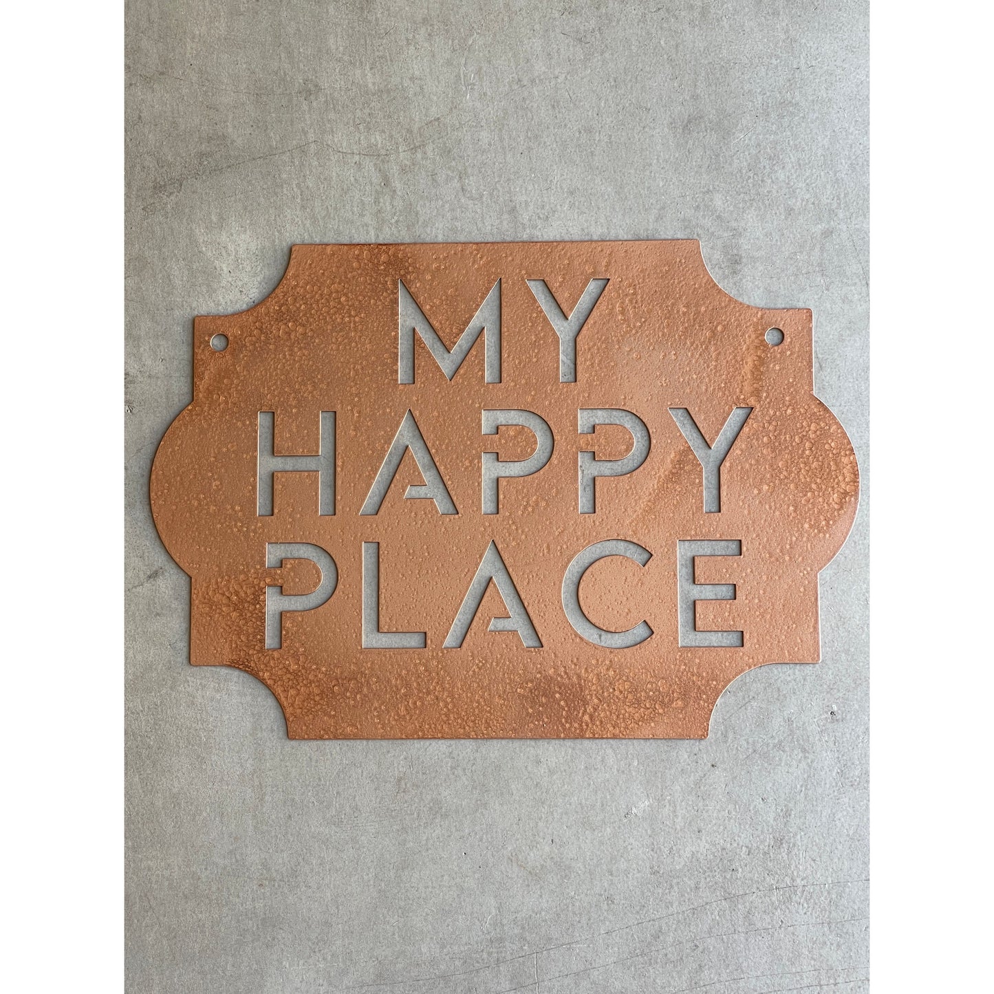 My Happy Place Metal Wall Sign – Rustic Home or Garden Decor