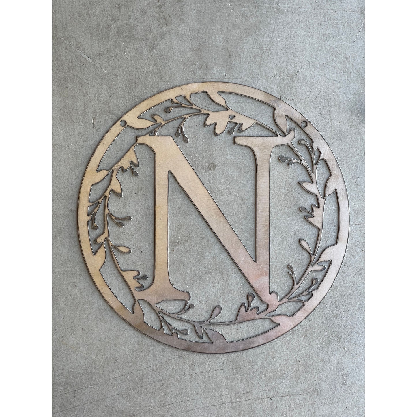 Personalized Monogram Metal Sign 24" – Custom Family Initial Wall Decor