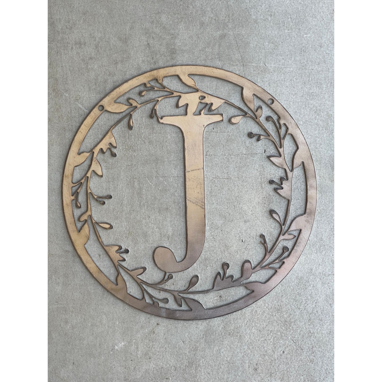 Personalized Monogram Metal Sign 24" – Custom Family Initial Wall Decor