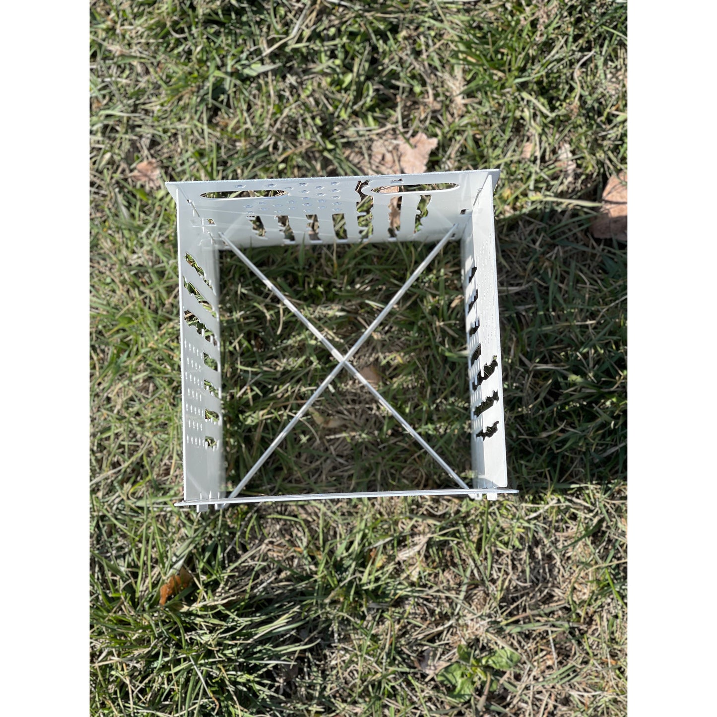 Collapsible Metal Plant Stand | 10 1/2"x10 1/2"x12" high – Adjustable Height, Foldable Indoor & Outdoor Plant Holder
