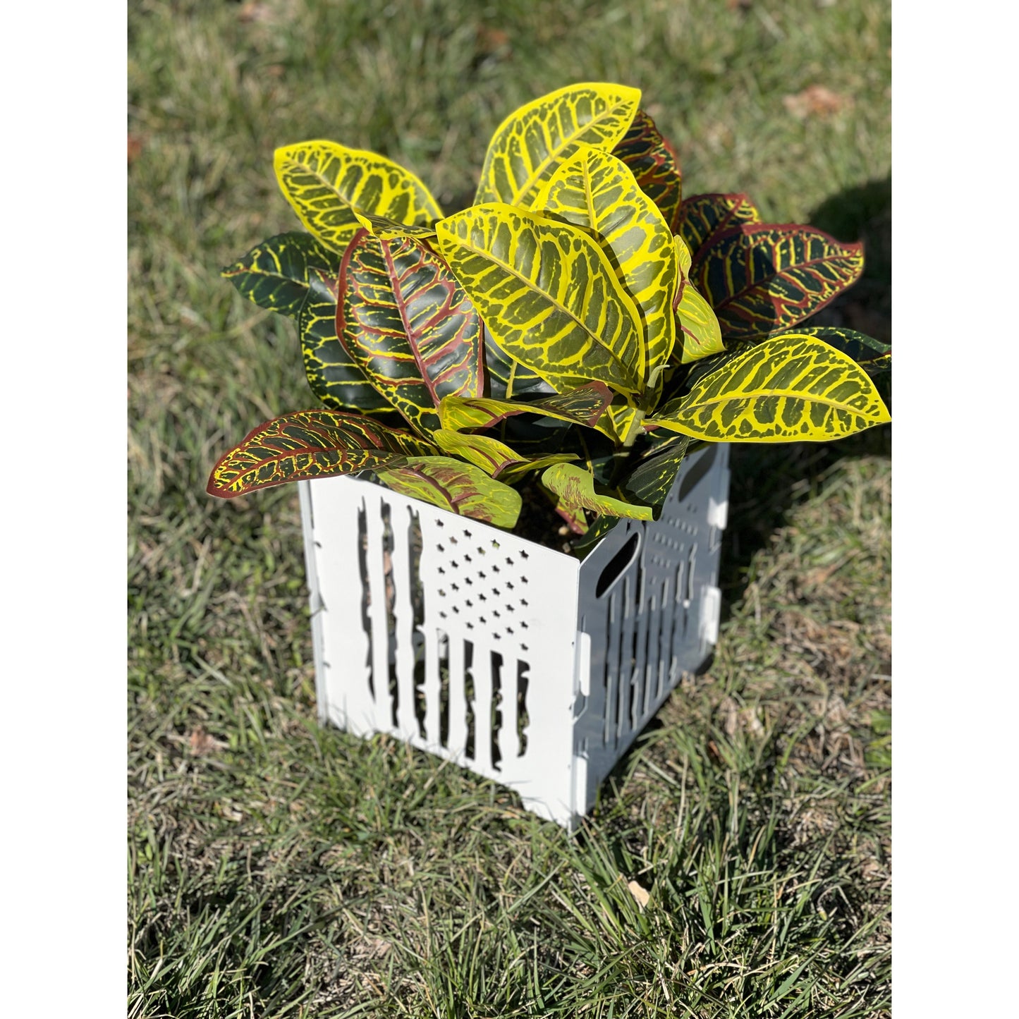 Metal Plant Stand Indoor Outdoor | Collapsible Adjustable Height 9x9x10 | Foldable Plant Holder