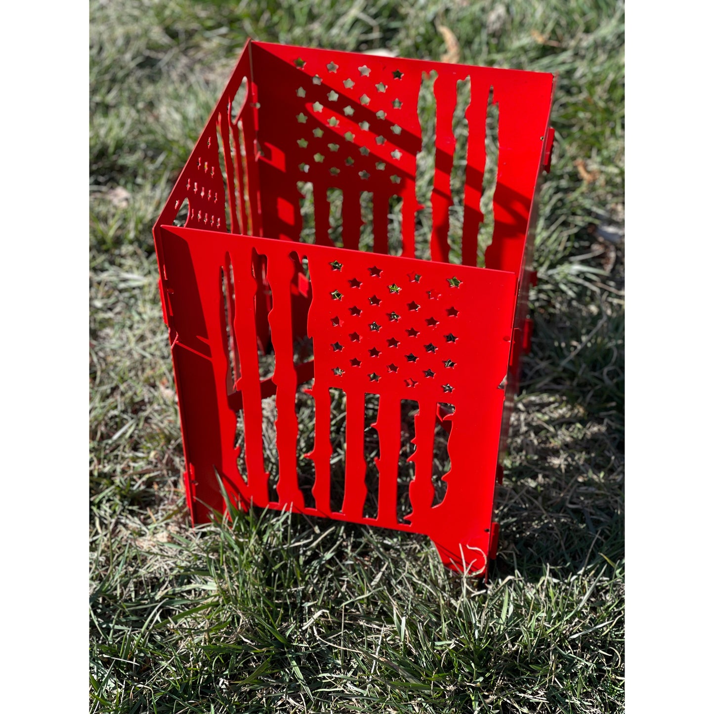 Collapsible Metal Plant Stand | 10 1/2"x10 1/2"x12" high – Adjustable Height, Foldable Indoor & Outdoor Plant Holder