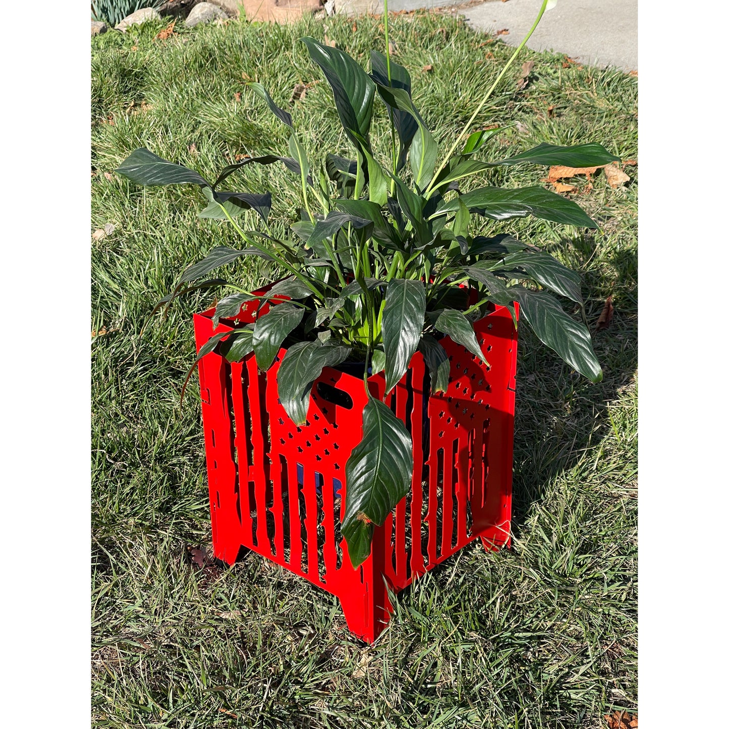 Collapsible Metal Plant Stand 9"X 9" X 12"– Foldable Indoor/Outdoor Display in Multiple Designs & Colors & Customizable Pot Depths