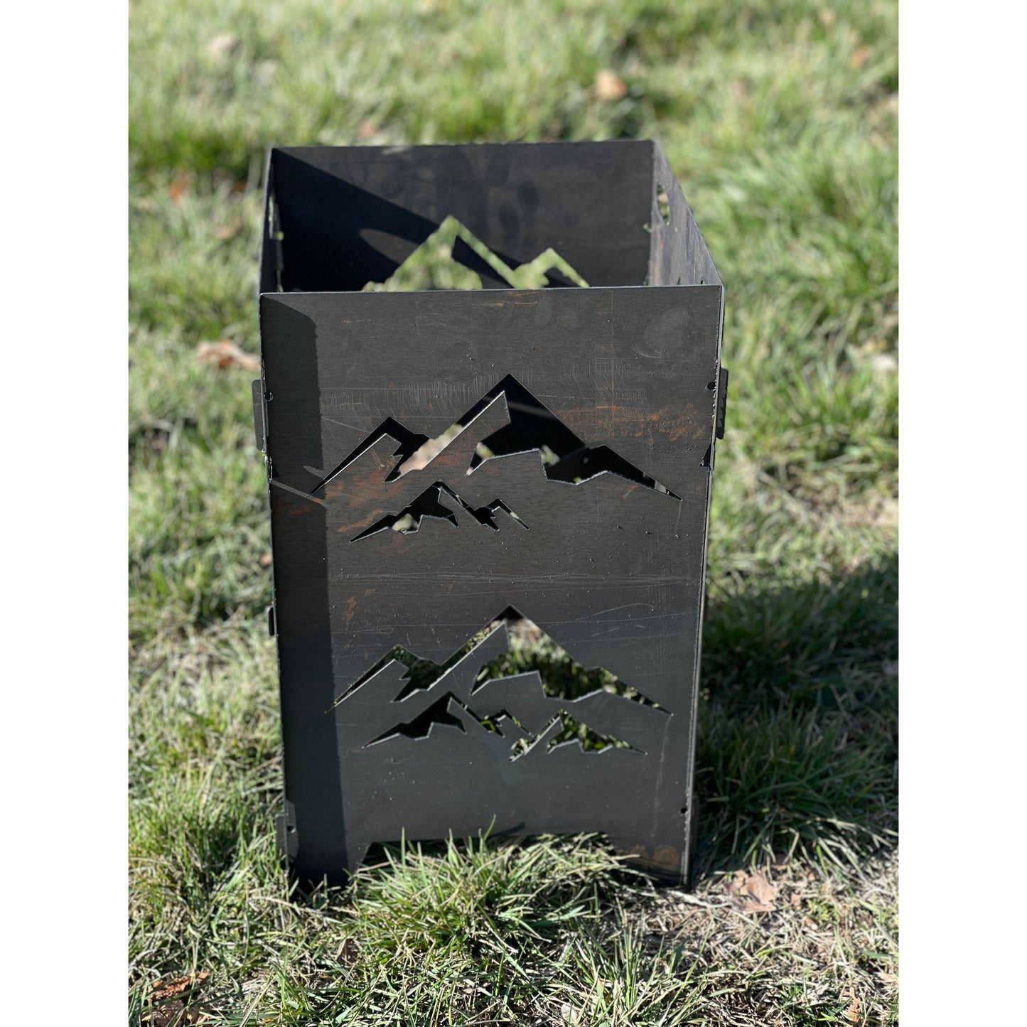 Collapsible Metal Plant Stand | 10 1/2"x10 1/2"x12" high – Adjustable Height, Foldable Indoor & Outdoor Plant Holder