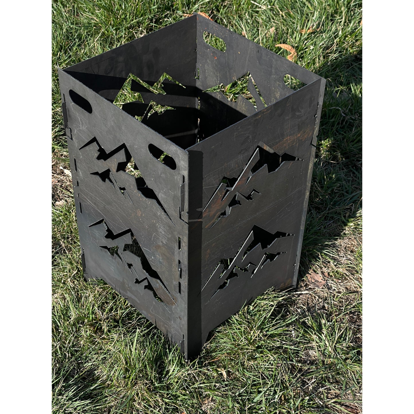 Collapsible Metal Plant Stand | 10 1/2"x10 1/2"x12" high – Adjustable Height, Foldable Indoor & Outdoor Plant Holder