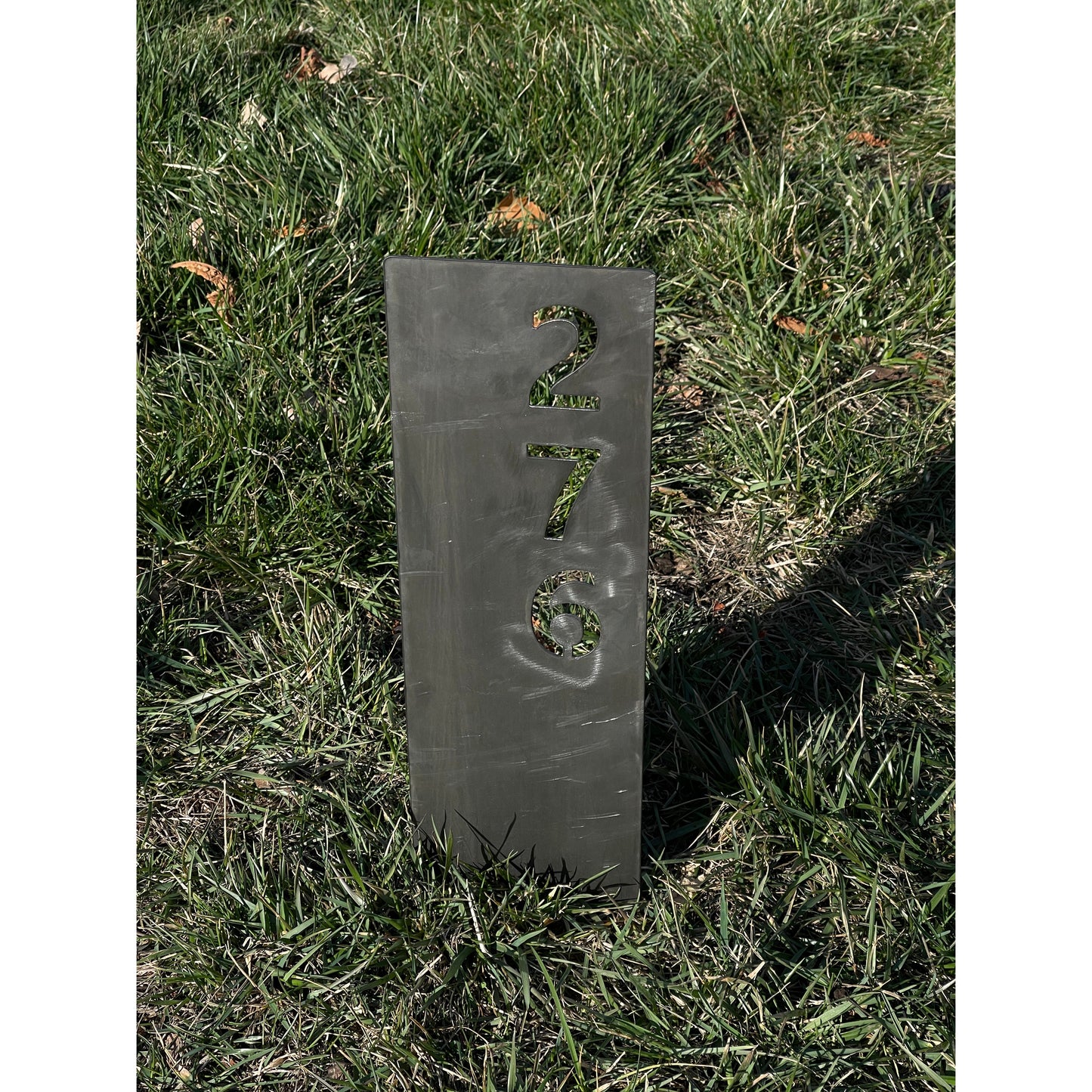 Custom House Number Lawn Metal Sign – Personalized Address Yard Plaque for Home