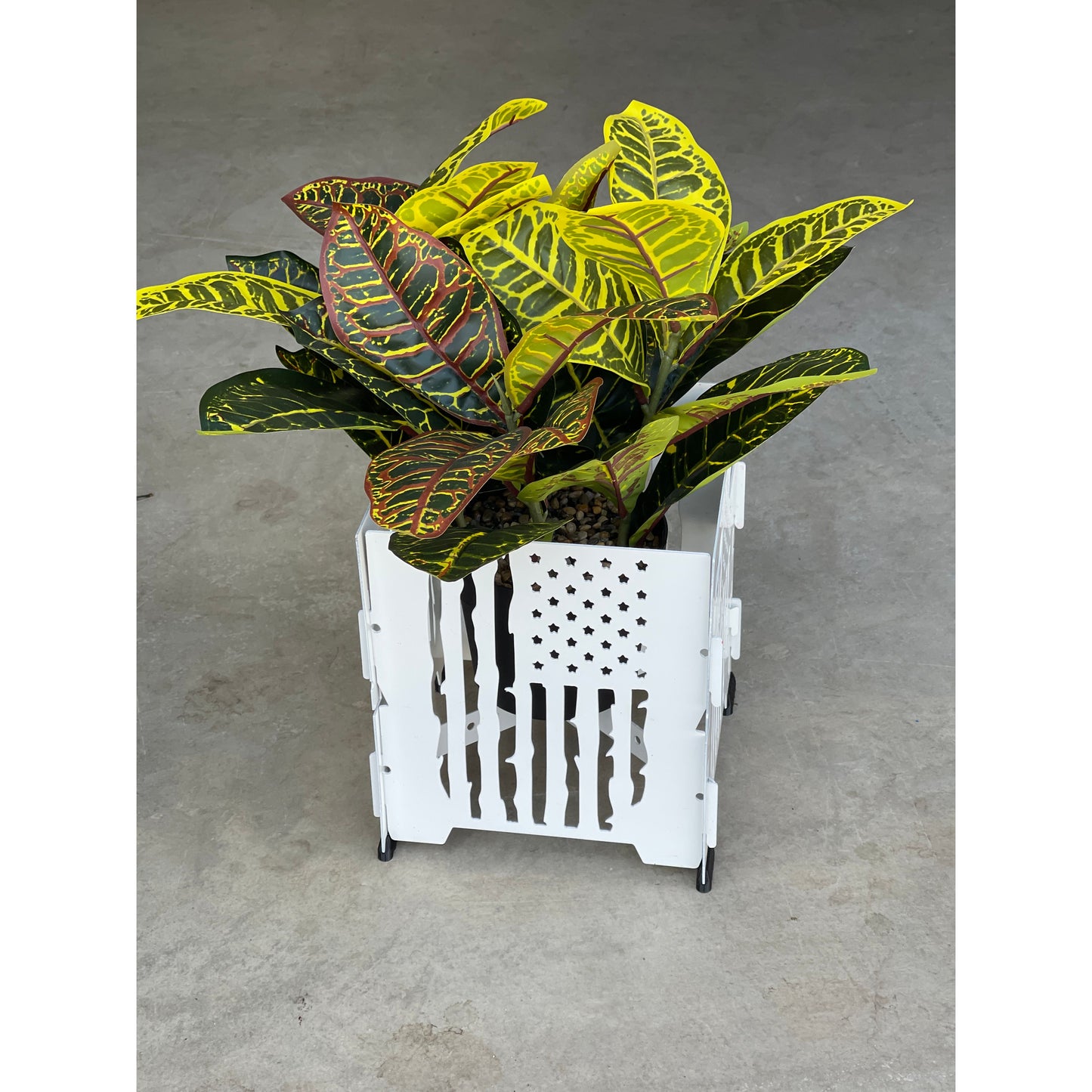 Metal Plant Stand Indoor Outdoor | Collapsible Adjustable Height 9x9x10 | Foldable Plant Holder