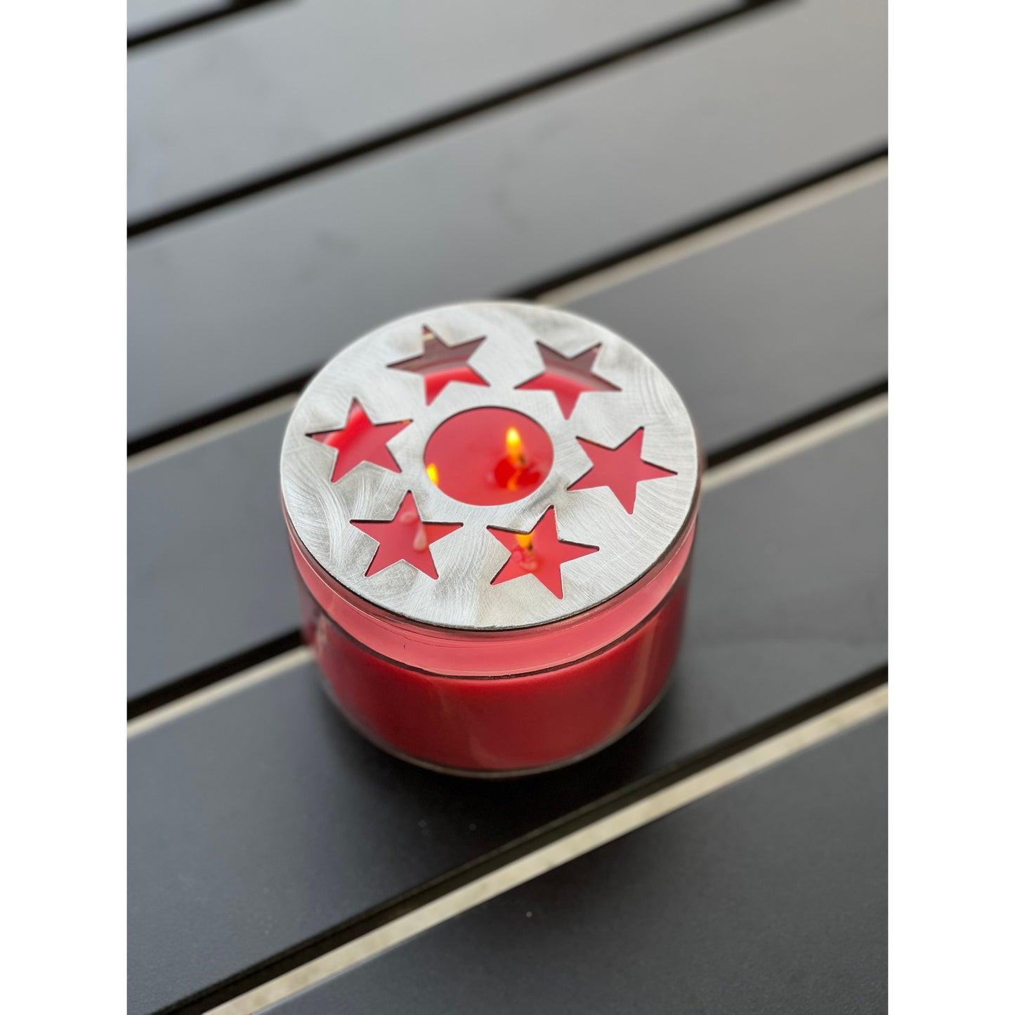 6-Star Candle Topper – Decorative Metal Lid for Jar Candles | Fits Most Standard Sizes