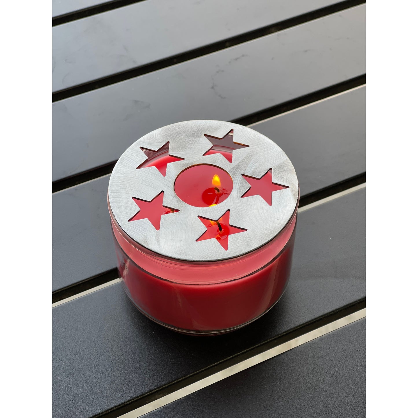 5-Star Metal Candle Topper – Decorative Lid for Jar Candles | Improves Burn & Scent Throw